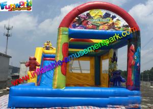 Quality Customized Elmo And Sesame Inflatable Bouncer Slide , Jumping Slide With Pool wholesale