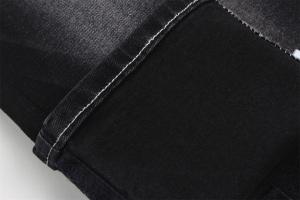 China 356gsm 10.5Oz Stretch Denim Fabric Black Color 3/1 Right Hand Twill on sale