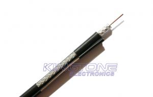 China Digital Video Black Dual RG6 Siamese Cable / 75 Ohms 18 AWG Coaxial Cable on sale