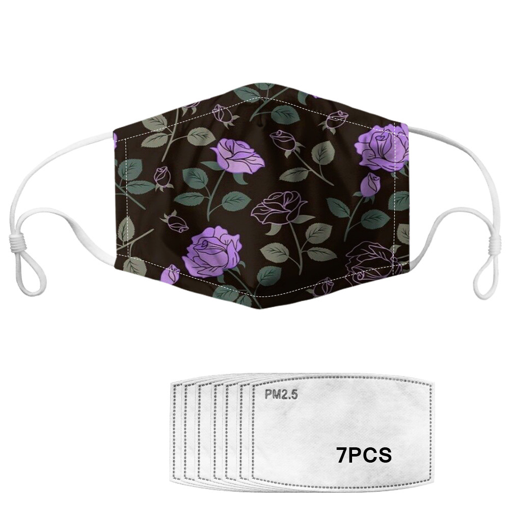 Flower Print Decorative Cloth Face Mask For Personal Respiratory Protection