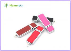 China Promotional engravable Leather USB Flash Drive custom logo printing on sale