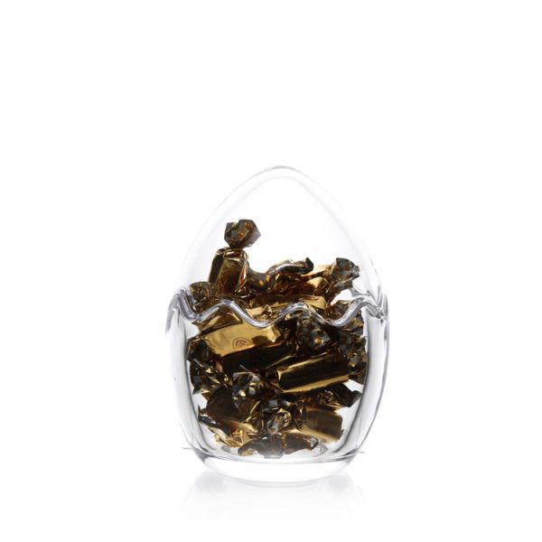 Creative Egg Shape 150ml Glass Candy Jars Crystal For Storage