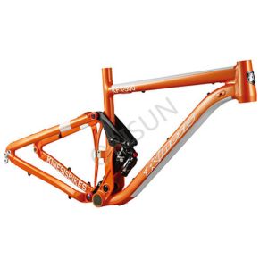 Quality Aluminum Orange Trail Bike Frame Full Suspension Lightweight Structure wholesale