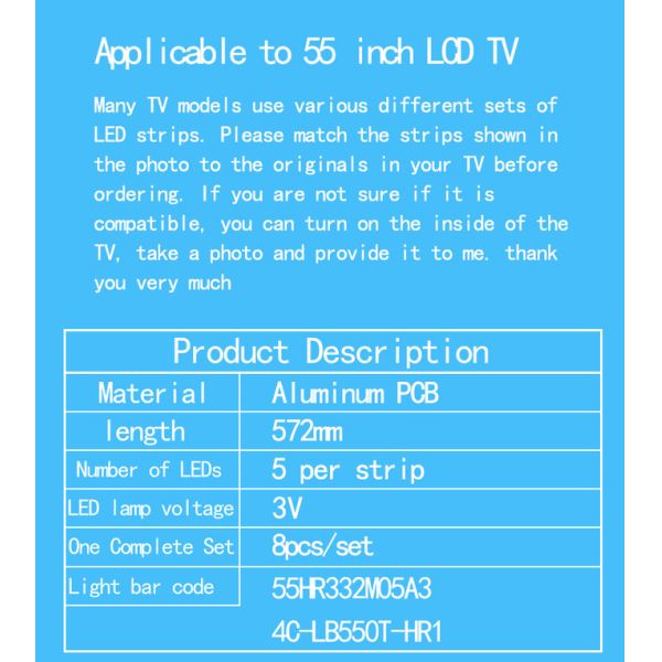 55L2600C 55L26CMC TCL TV Backlight 55U3600C 55D1600 D55E161 55HR332M05A3 V0 V1