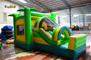 Quality Moblie Tropical Palm 220V Inflatable Bounce Houses With Slide Combo Bounce House wholesale