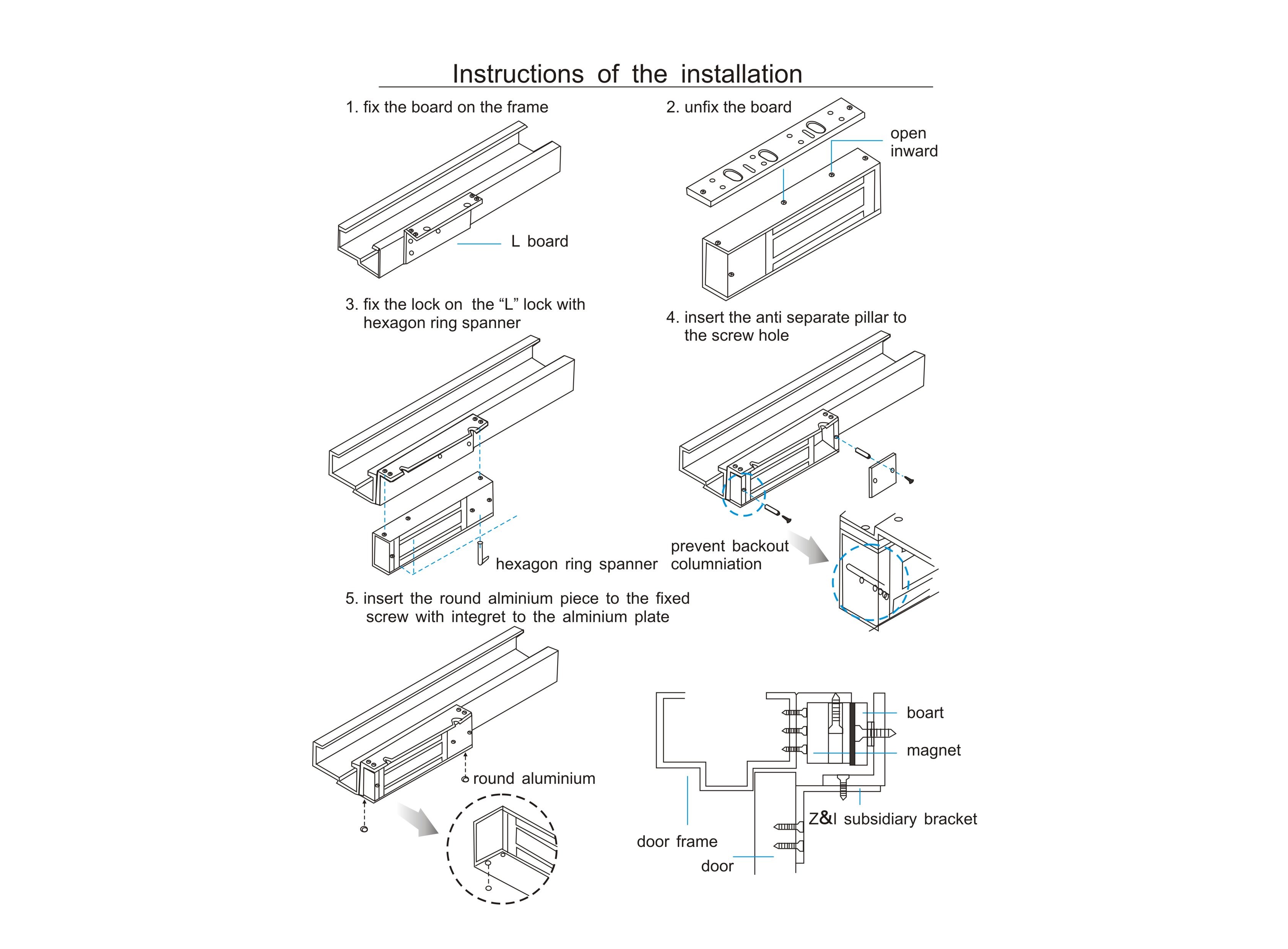 Z&L Magnetic Lock Brackets Alluminum Alloy For 600LBS Electrictormagne Locks JS-28ZL