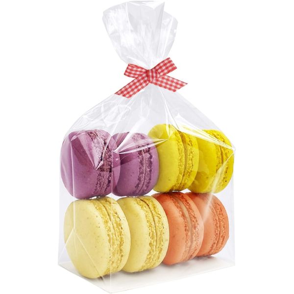 Flat Bottom Cellophane Bags, 3x2x6.5 Inches Gusseted Cellophane Bags With Paper Insert, Recyclable, Sustainable