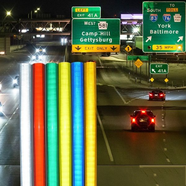 4x150FT Micro White Yellow High Visibility Micro Diamond Grade Reflective Sheeting Film for Traffic Signs ODM