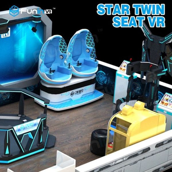 220V 3600 Degree Motion Small Footprint 9D VR Simulator Cinema Two Egg Seats
