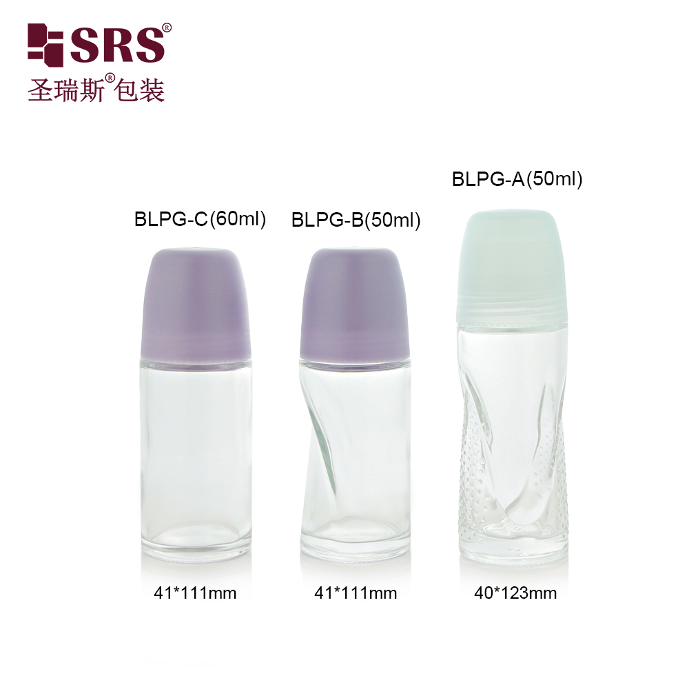 BLPG-C 60ml Wholesale Empty Clear Glass Roll On Deodorant Bottle Packaging Factory Manufacturer