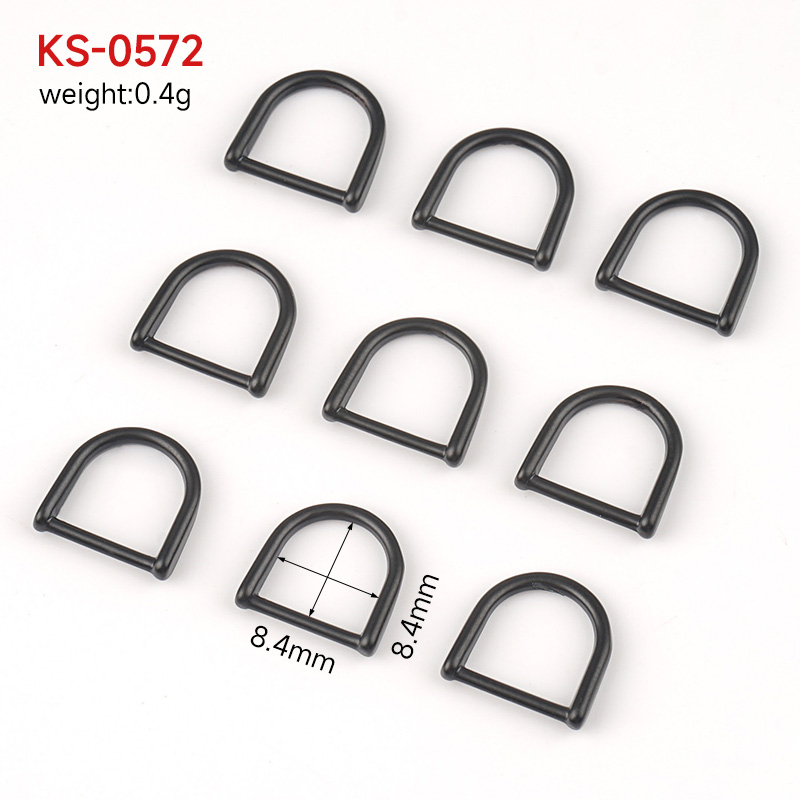 Zinc D Ring 8mm for Zipper Leather Bag Purse Strap Decorative Handbag D Rings Buckle