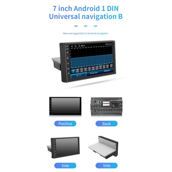 4 Core Car Android Navigation 7 Inch 1 DIN DVD Player With Radio MP5 USB