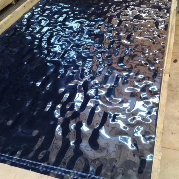 Water Ripple Stainless Steel Sheet 0.5mm - 1.0mm Thickness Mirror Surface for Wall Panel Decoration
