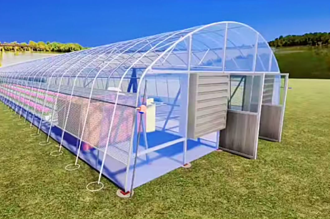 Low Cost Agricultural Tunnel Greenhouses with Greenhouse Hydroponics System