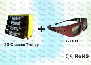 OEM 3D Animation Package Red 3D Glasses with Trolley