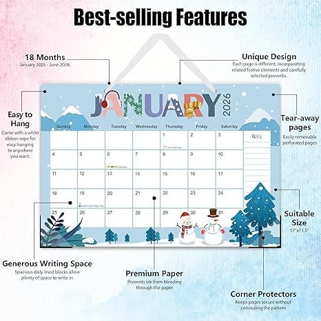 12 X 12 Inches Custom Wall Calendar featuring Holiday/Seasonal Theme Spiral Binding Included