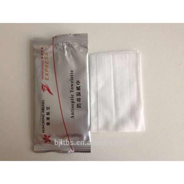 disposable individual packed customized airlines wet paper tissue