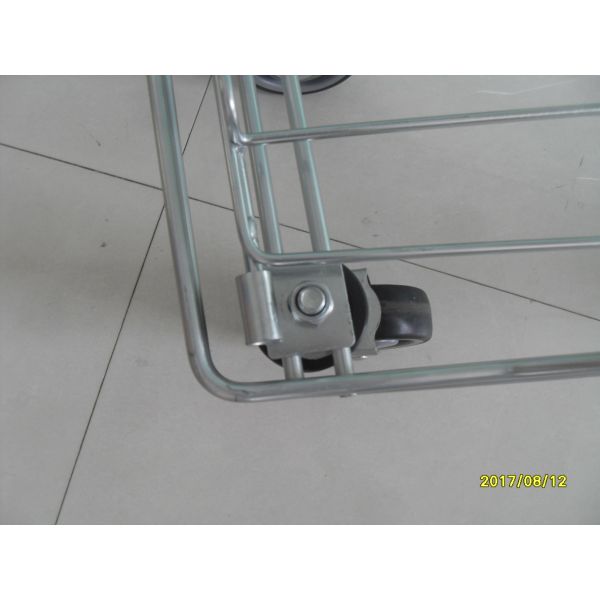 60L Normal Wire Shopping Trolley with red plastic parts TUV CE SGS Metal Shopping Trolley