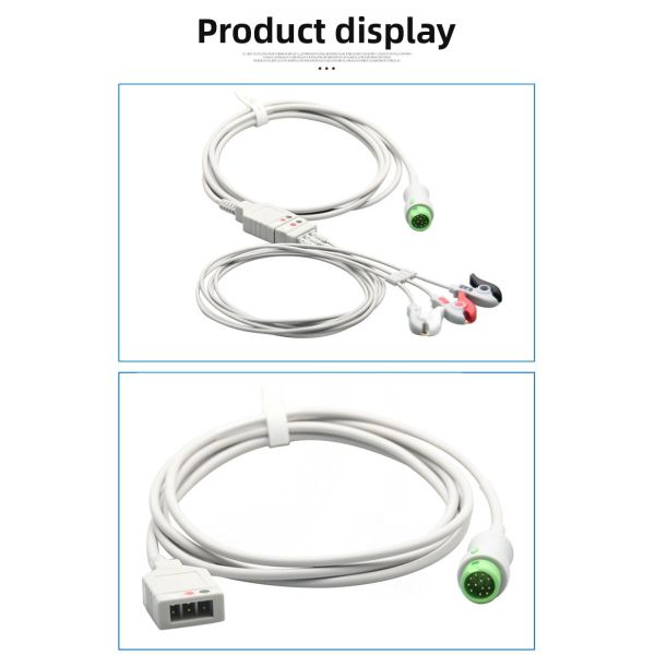 Compatible With PM6000 T8 T5 IPM 12-Pin Three-Lead ECG Main Cable With EOS Disinfecting Type Medical Consumables