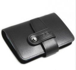 Custom Black Leather Mens Credit Card Holders Wallets