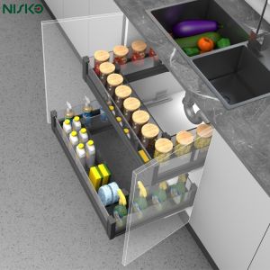 Quality Undermount Smart Sink Kitchen Cabinet Pull Out Basket 2 Layers wholesale