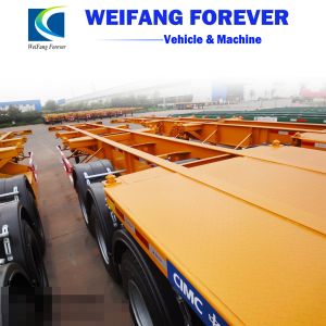 3 Axle 40ton Skeleton 40FT Cimc Container Truck Semi-Trailer