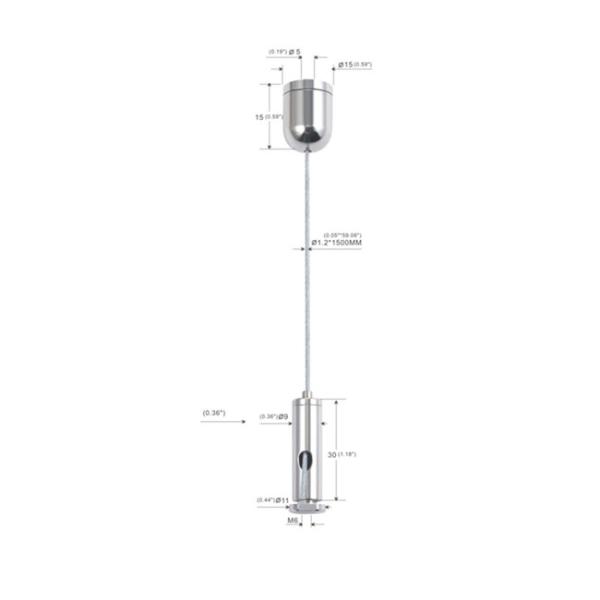Bullet Shape Ceiling Cable Suspension System Brass Material Light Fitting