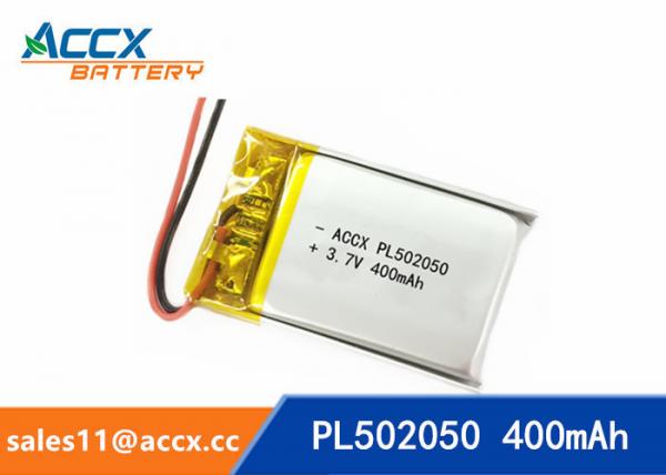 Cheap 502050 pl502050 3.7v 400mah lithium polymer battery rechargeable flat polymer battery for sale