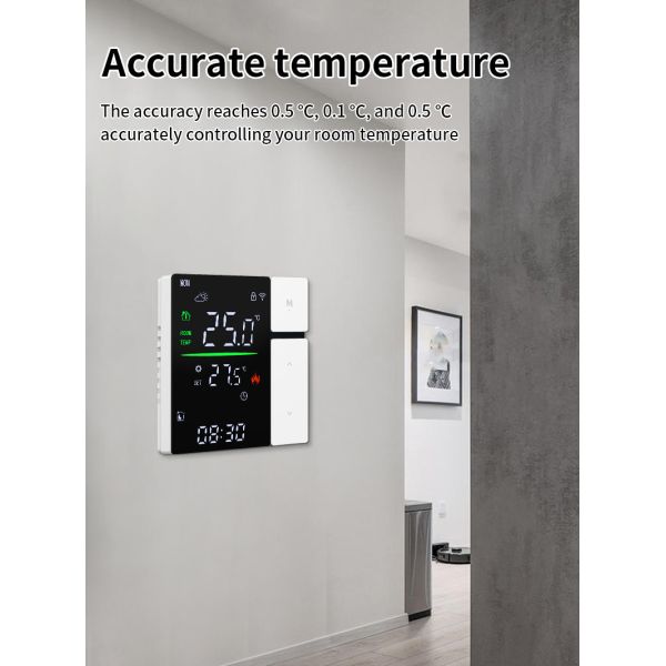 SIXWGH Smart WiFi Thermostat Controller for Water Heating LED Touch Screen Temperature Control Electric Floor/Wall RV Garage
