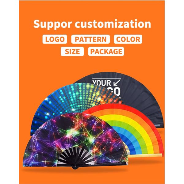 13inch Loud Noise Personalized Big Rave Clack Kung Fu Fan Wedding Folding Hand Fans