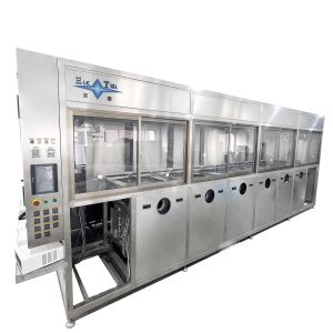 China Six Tank Hydrocarbon Cleaning Machine Automatic Ultrasonic Cleaning Unit Vacuum on sale