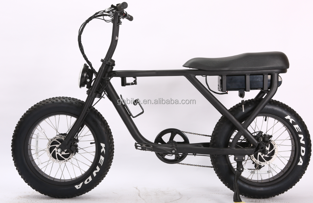 Disc Brake 20 Inch 750w 1000w Dual Battery Electric Fat Tire Mountain Bike Vintage 2 Seat Beach Cruiser Max 50KM/H ebike