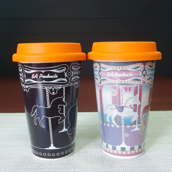 Starbucks tumbler magic porcelain Eco Friendly Mugs with color changing