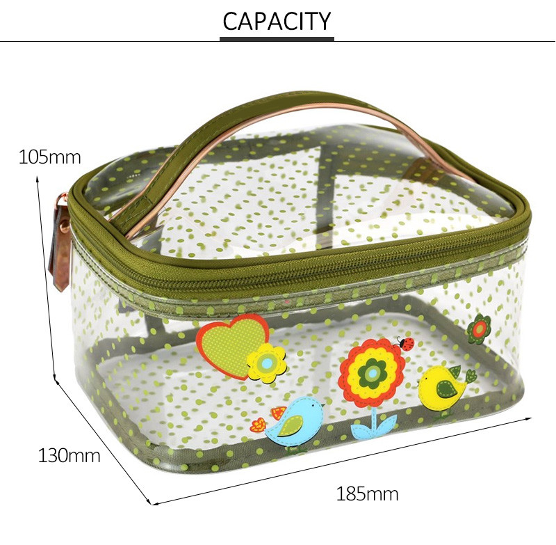 Waterproof Clear Zipper Makeup PVC Cosmetic Bag