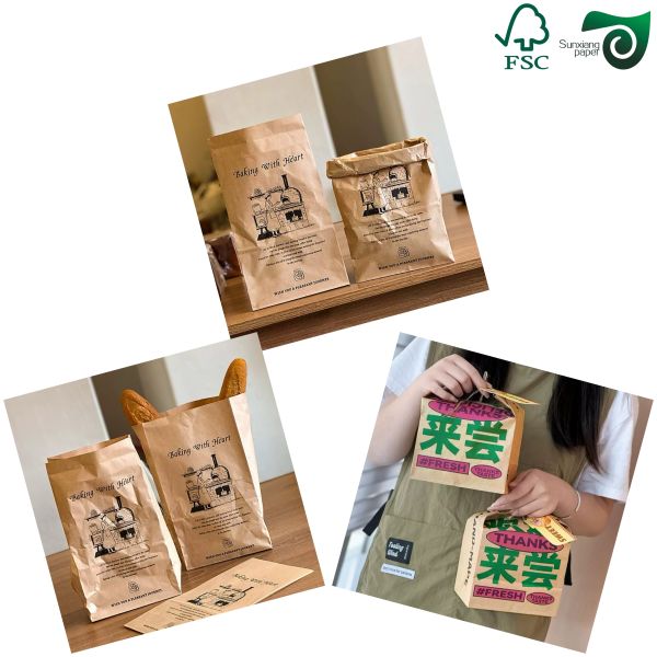 High Strength Brown Kraft Paper Food Grade Bag Paper FSC Certified 60gsm 70gsm