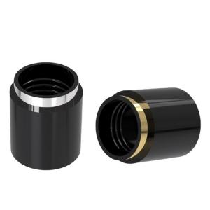 China 24mm ABS Cosmetic Bottle Double Cover Cap Black Gold/Sliver Plated Plastic Cosmetic Screw Top, Perfume cap on sale