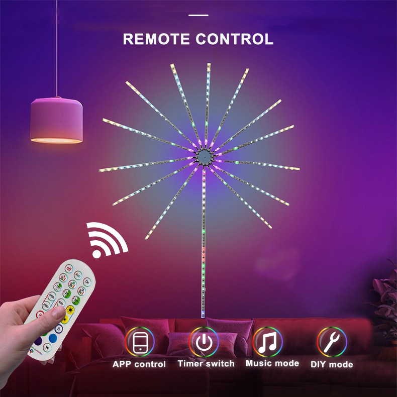 DIY APP Music Remote Pixel LED Light Strip Firework Dream Color For Christmas