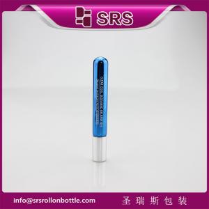 10ml metalized blue color glass roll on bottle with metal ball and silver aluminum cap for eye serum,essential oil