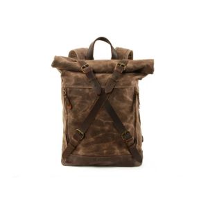 School College Rucksack Computer Bag , Canvas Leather Satchel Bookbag