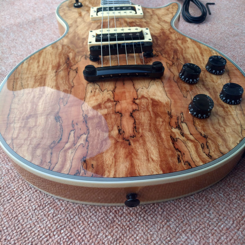 Custom Shop Wooden Solid spalted tree wood Electric Guitar Top Musical instruments