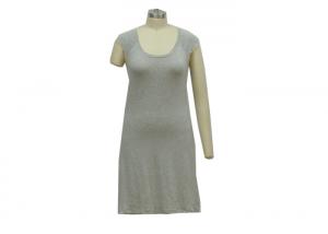 China Grey Full Length Ladies / Women'S Casual Dresses Cap Sleeve Maxi Dress Plus Size on sale