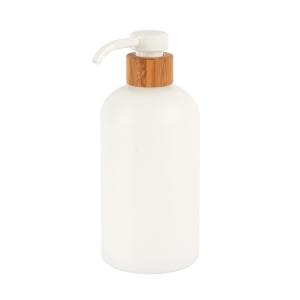 Quality Natural Bamboo Long Nozzle Lotion Pump 200ml 250ml 300ml 500ml Round Shoulder HDPE Bottle wholesale