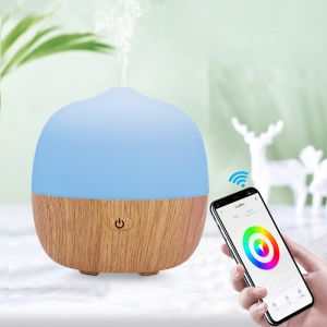 Quality Wood Grain 120ML Wifi Ultrasonic Smart Home Aroma Diffuser wholesale