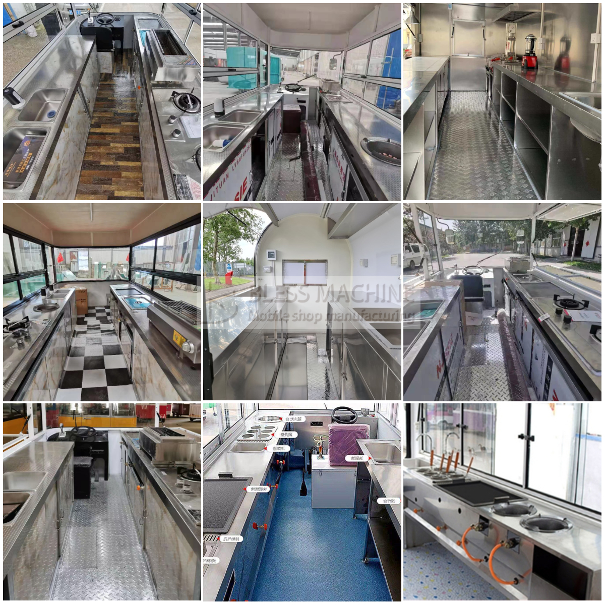 Multifunctional Mobile Square Style Fast Food Snack Trailer for Meat Processing Plants