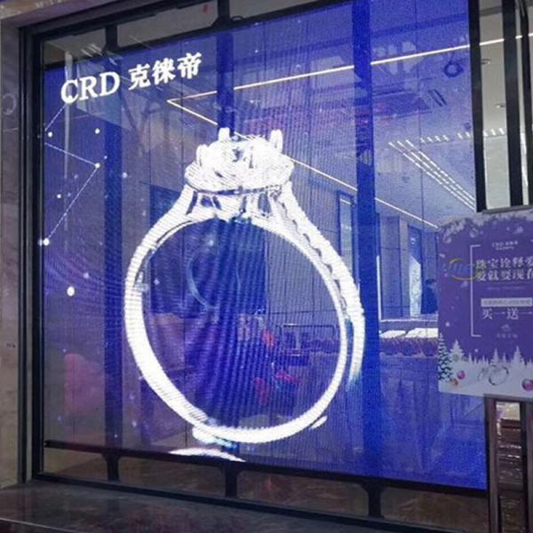 Cheap TV P2.5 P3.91 Transparent LED Display Screen LED Display Curtain Window Glass for sale