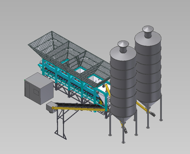 Compact Ready Mix Concrete Batching Plant with cement weighing system dry mix concrete batching plant