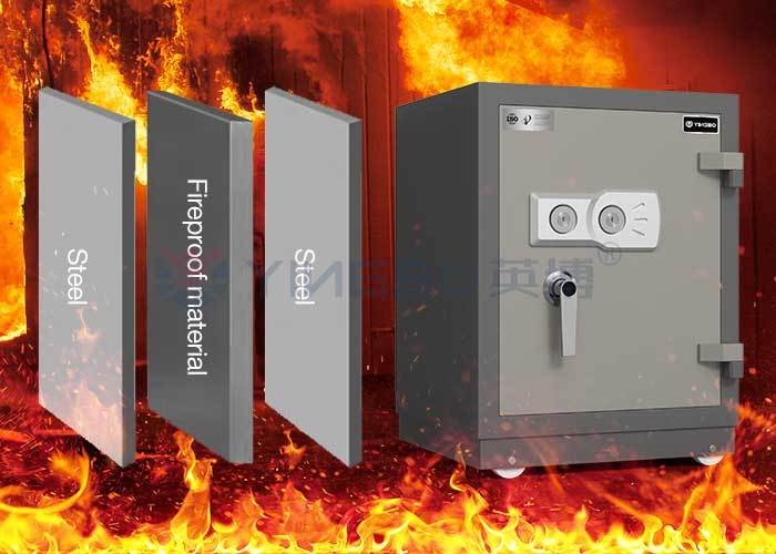 90kg Fireproof Safe Box Home Safe For Money Firearm Valuables Adjustable Shelf