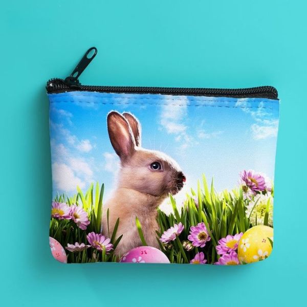 White Blank Sublimation Neoprene Coin Purse With Zipper Portable Neoprene Wallet Blanks