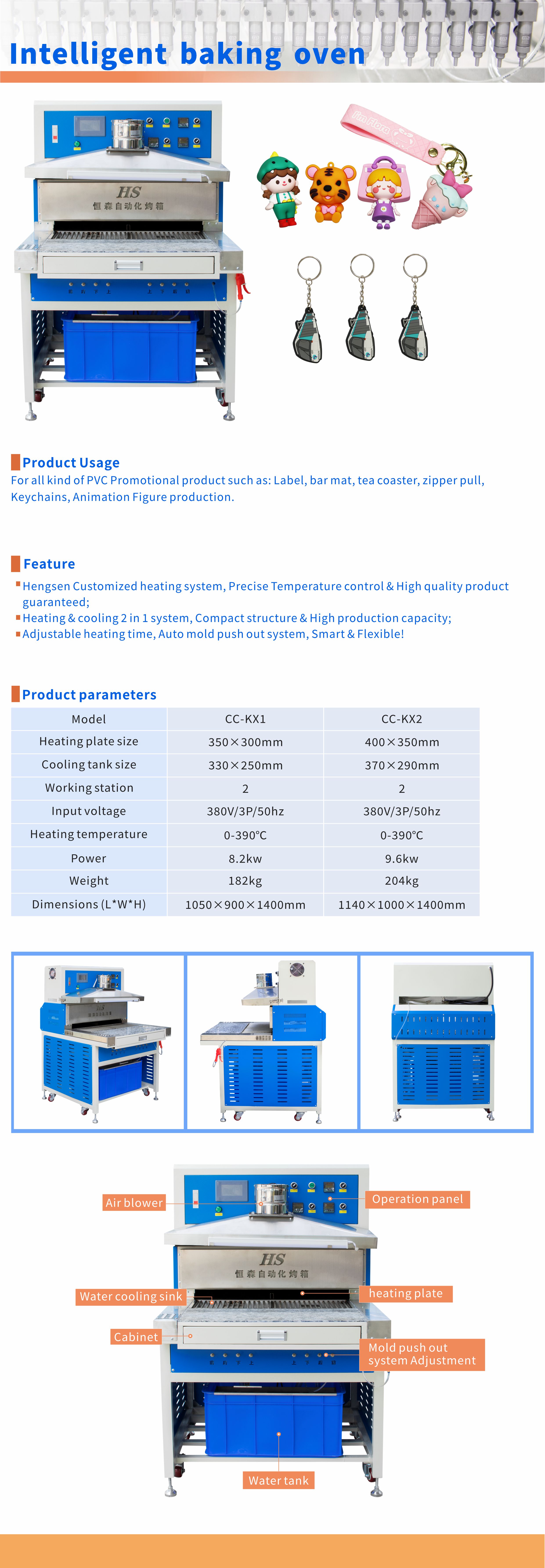 9.6kw Automatic Baking Oven For PVC Rubber Label Manufacturing Machine
