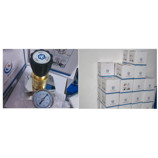 Two Stage Industrial Gas Pressure Regulator , Safety Relief Valve With Gauges